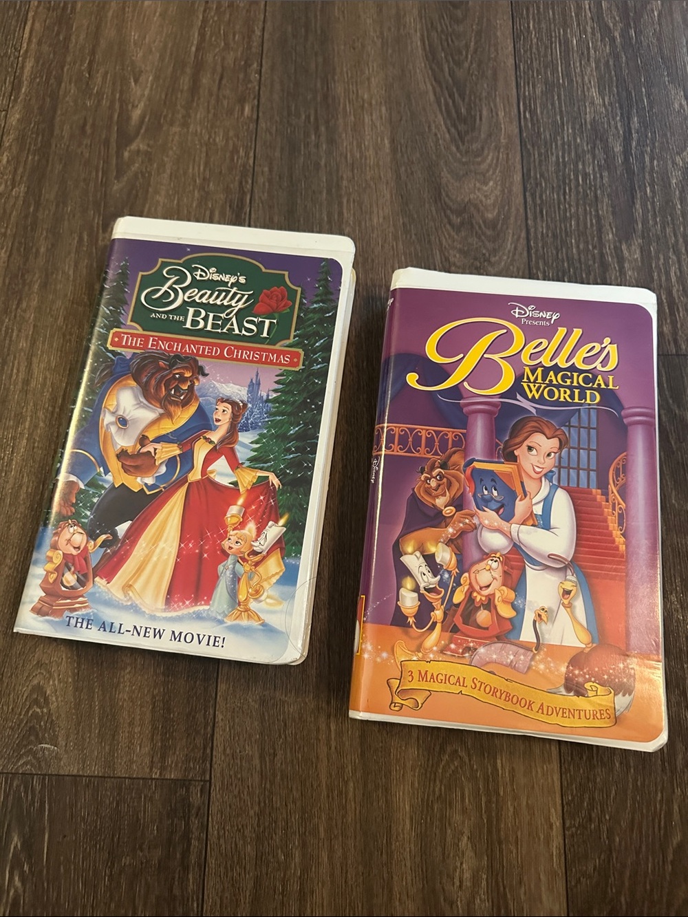 Disney Beauty and the Beast & Belle's Magical World VHS bundle of two
